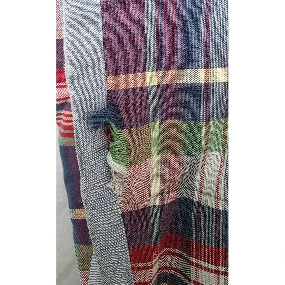 Vintage RALPH LAUREN Garrison Madras Plaid Reversible Comforter Made in USA Twin